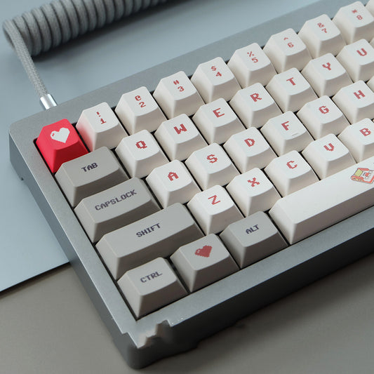 Retro Red And White Machine Keycap Original Xda Height PBT Suitable Other Mechanical Keyboards